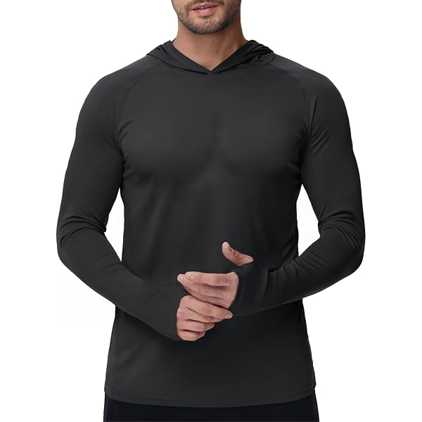 CQR Men's UPF50+ Sun Protection Shirt - Long Sleeve Rash Guard For Fishing & Outdoor Activities, Black X-Large