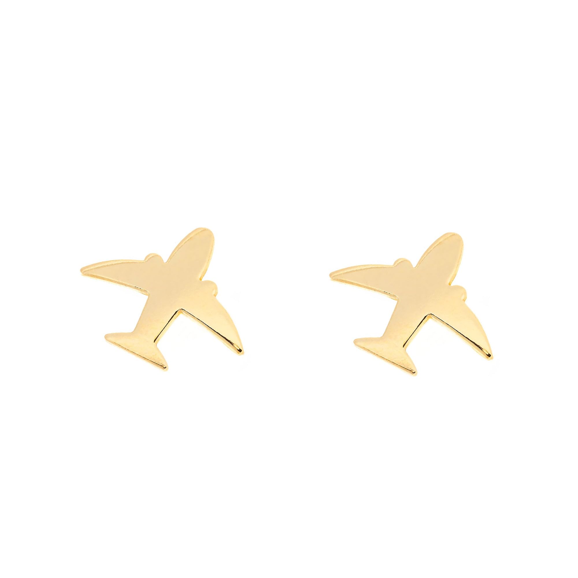 9ct Yellow Gold airplane Children's Earrings