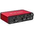 ZUZONG 2i2 Audio Interface Audio Interface USB Microphone Preamps with 48V Phantom Power 24 Bit Support Smartphone/Tablet/Computer and Other Equipment Recording（No DAW Recording Software）