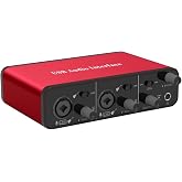 ZUZONG Audio Interface Audio Interface Microphone Preamps with 48V Phantom Power 24 Bit Support Smartphone/Tablet/Computer and Other Equipment Recording（No DAW Recording Software）