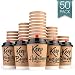 Disposable Coffee Cups Hot Insulated Paper Cups - With Lid and Stir Straw 12oz(50 Count) Double layer Insulated Eco Friendly,Sturdy Construction,Disposable Craft Large Reusable primary