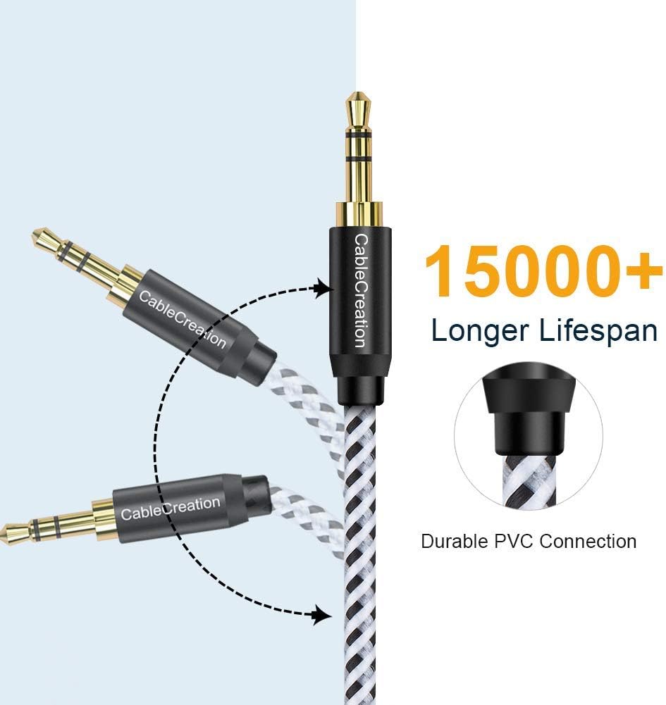3.5mm Aux Cable, CableCreation 6-Feet Aux Cord, 3.5mm Male to Male Stereo Audio Cable [HiFi Sound, Nylon Braided] Compatible Headphone, Smartphone, 2018 Mac Mini, Home/Car Stereo, Echo & More, 1.8M: Electronics