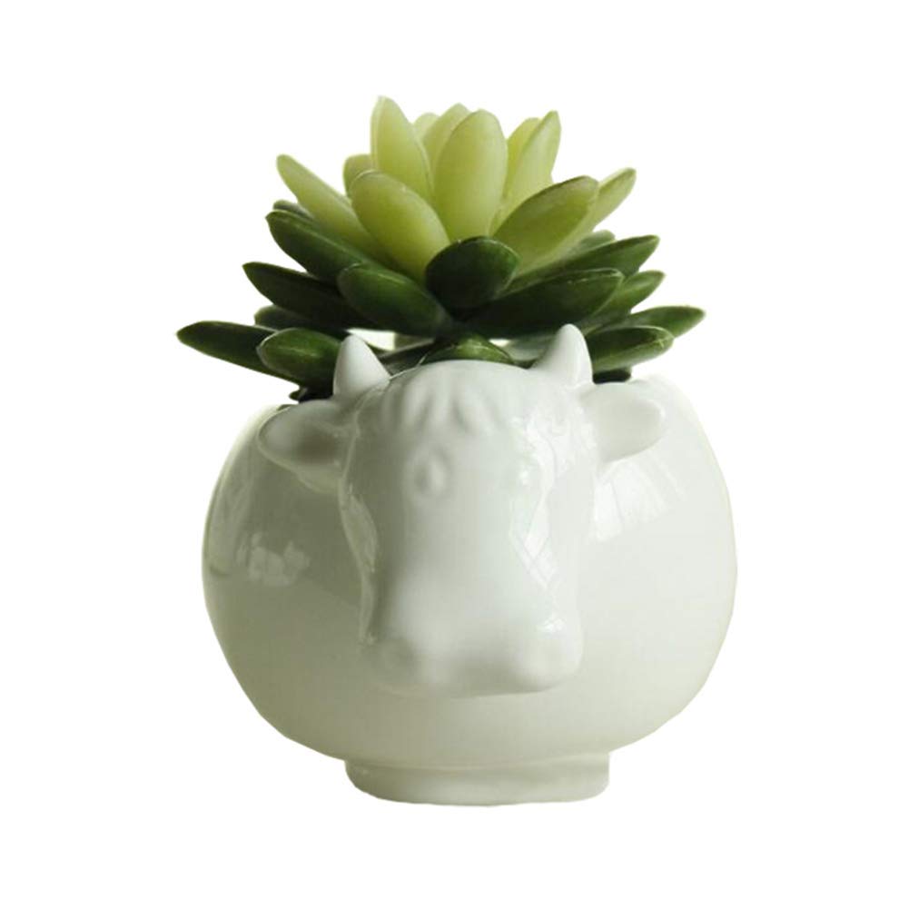 somarke Animal Shaped Ceramic Flower Pot, White Porcelain, Succulent Plants Pots for Home/Garden Planter/Vase, Mini Decorative Pot