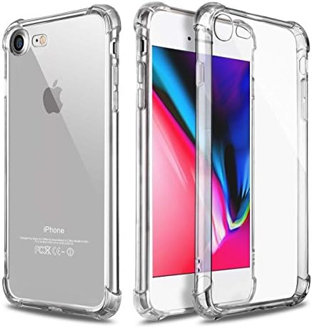XinHe iPhone 8 Case iPhone 7 Case Clear, Ultra Thin Clear Soft TPU, [Support Wireless Charging] Four Corners Thicken Shockproof, Non-Slip, Protect Cover Cases