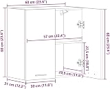 vidaXL Hanging Cabinet Sonoma Oak Engineered Wood 60x31x60 cm Moisture view 4
