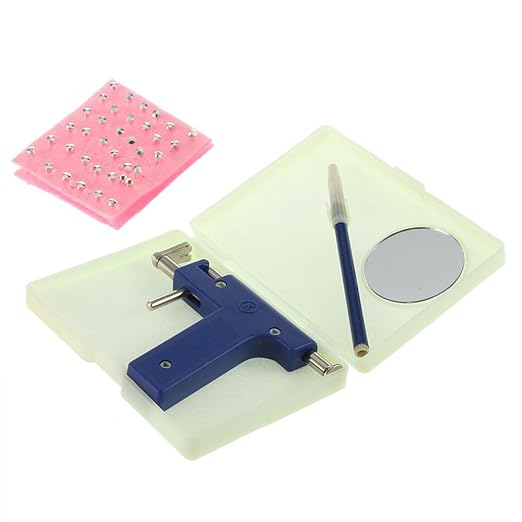 Anself Edelstahl Nasen Ohr Nabel Körper Analgesia Ohr Piercer Unit Tool Kit