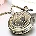 JewelryWe Steampunk Antique Royal Flush Poker Cards Men Women Pocket Watch with 31.5