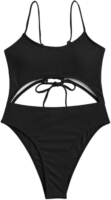 cheeky ribbed tie monokini swimsuit