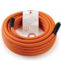 Hybrid Air-Hose 3/8 in. x 50 FT.1/4 in. MNPT Fittings, 300 PSI,Lightweight Flexibility Polymer Hose by Giraffe