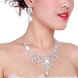 Leegoal Women's Wedding Jewellery Sets Fashion Bride Earrings & Pendant Necklace