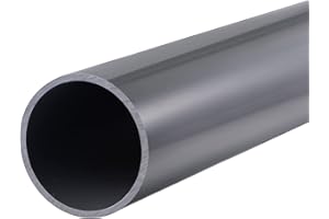 MECCANIXITY PVC Rigid Round Pipe 67.8mm ID 75mm OD 350mm Light Grey High Impact for Water Pipe,Crafts,Cable Sleeve