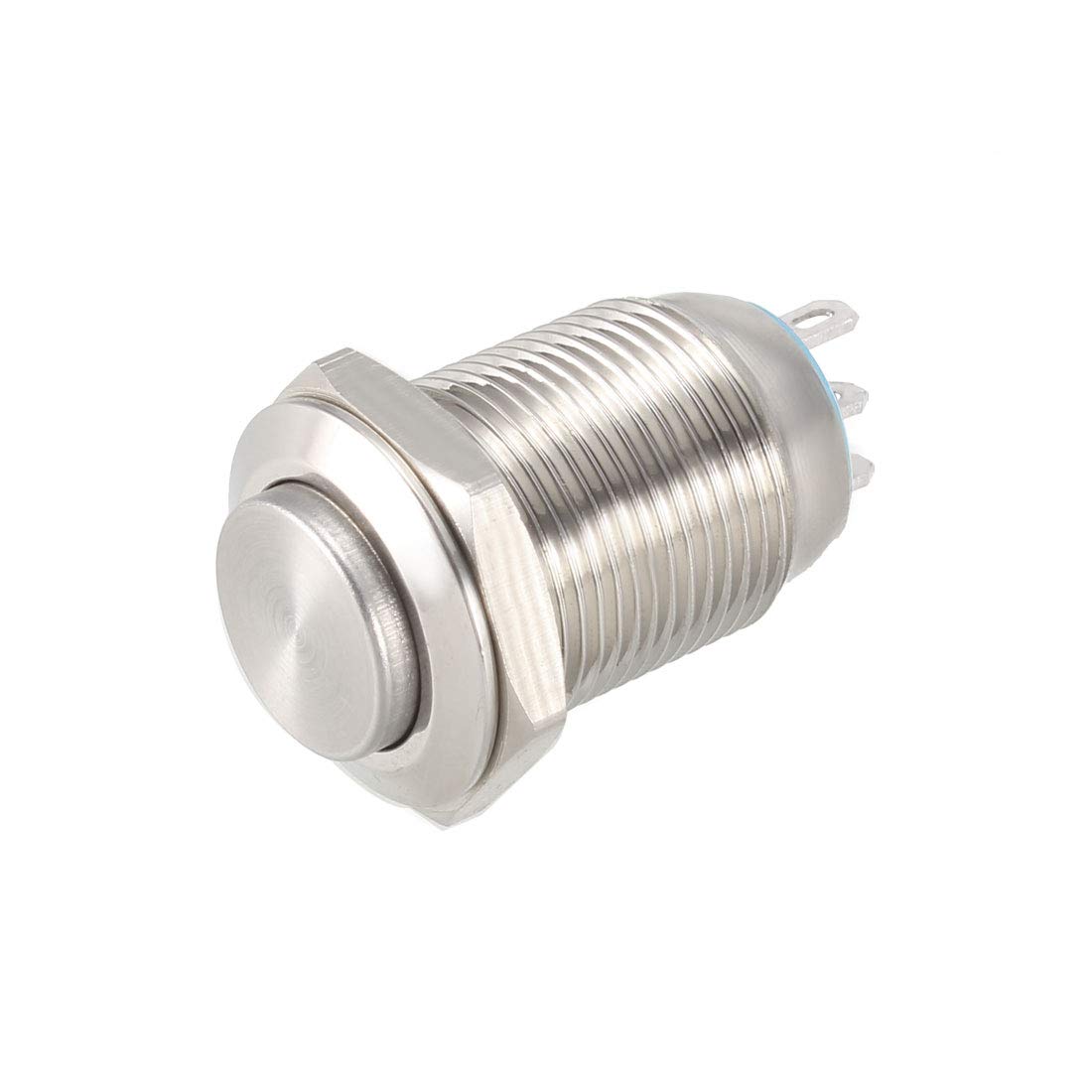 sourcing map Momentary Metal Push Button Switch 12mm Mounting Dia 1NO 1NC COM DC 30V 0.1A 23.5 X 16mm