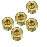 Nigo JNS Brass Pipe Fitting, Hex Counter Sunk Plug, 1/4 Inch NPT Male Pipe - 5 Pack