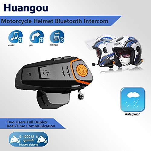Bluetooth Headset for Motorcycle Helmet, BT-S2 Waterproof Motorbike Intercom up to 3 Riders 1000M Wireless Communication Interphone Supports FM Radio GPS Voice Command Music Hands Free(1 Pack) - Thumbnail 3