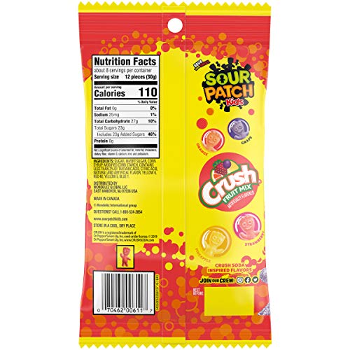 SOUR PATCH KIDS Candy, Crush Fruit Mix Flavor, 1 Bag (8 oz.) Pricepulse