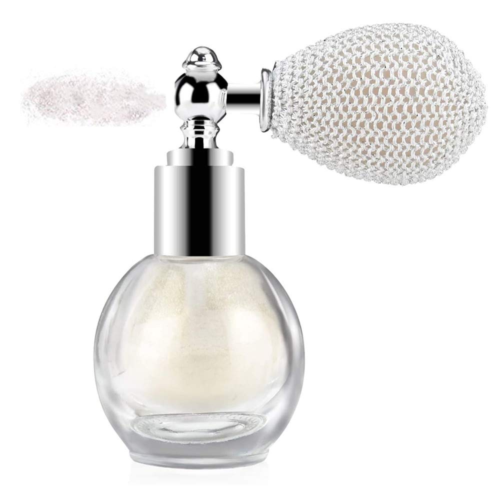 GL-Turelifes Highlighter Loose Powder Spray Glitter Powder Spray Shimmer Sparkle Powder Makeup for Hair Face Body Cosmetic (#1 Pearl White) — image 1