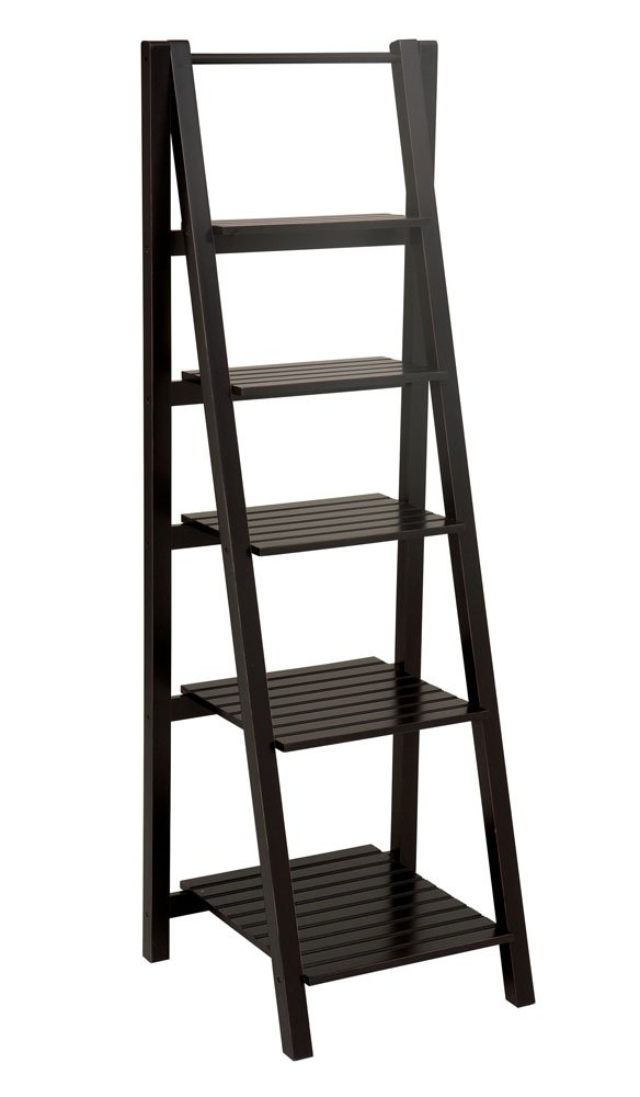 Cape Craftsman 5Tier Narrow Ladder Shelf Unit, Black