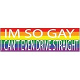 Rogue River Tactical Rainbow LGBT Large Funny Bumper Sticker Auto Car Decal Truck RV Boat Window I'M So Gay I Can't Even Driv