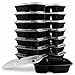 KICHEIF Meal Prep Containers, [15pack][34oz] 2 Compartment Food Prep Containers, Food Storage Containers with Lids, Reusable Bento Box - BPA Free, Stackable/Microwave/Dishwasher/Freezer Safe