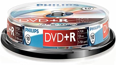 Philips 4,7 GB DVD + R / 120Min / 16X Cakebox (10 Disc): Amazon.es: Electrónica