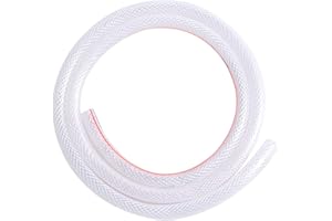 Ququyi PVC 1-1/4" ID x 1-5/8" OD Braided Clear Flexible PVC Tubing Soft for Four Seasons Vinky Tube, Reinforced Vinyl Hose fo