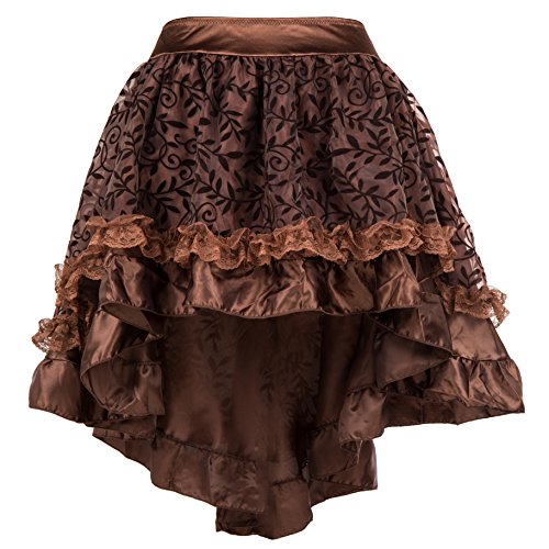 Bslingerie® Damen Gothic Punk Steampunk Spitze Rock Kleidung Kurzer Rock