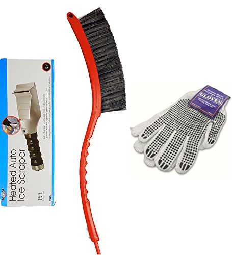 This Electric Heated Auto Ice Scraper Is Part Of A 3 Piece Christmas Bundle That Also Includes A Snow Brush With Scraper Combo, and Gloves To Keep Your Hands Dry While Cleaning Off The Snow and Ice