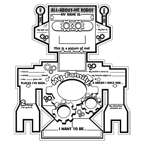 Color Your Own All About Me Robot Poster