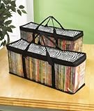 DVD Storage Organizer Zebra - Classic Set of 2 Storage Bags with Room for 40 Dvds Each for a Total of 80
