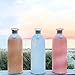 WHW Whole House Worlds Beach Chic Sea Glass Vases, Set of 3, Rope Wrapped, Shell Pendant, White, Mauve and Amber, 10 1/4 Inches Tall