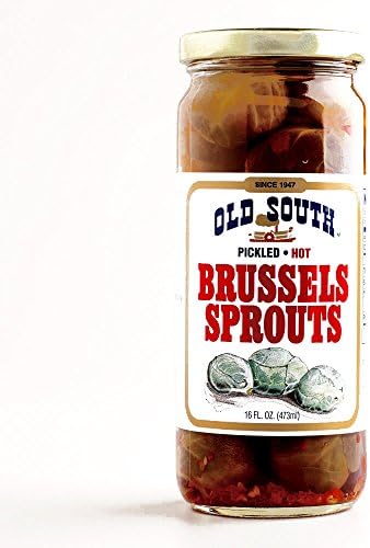 Old South Spicy Pickled Brussels Sprouts 16 oz each (3 Items Per Order)