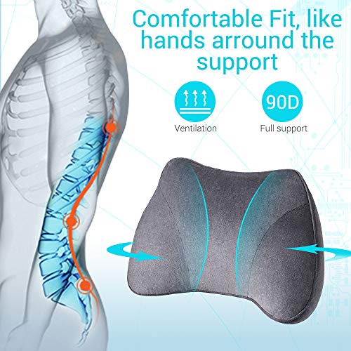 Lumbar Support Cushion, with Innovative 3D Polymer, Breathable,Washable,Ergonomic Lumbar Support Pillow for Lower Back Pain Relief- Ideal for Car Travel Backrest Sofa Wheelchair
