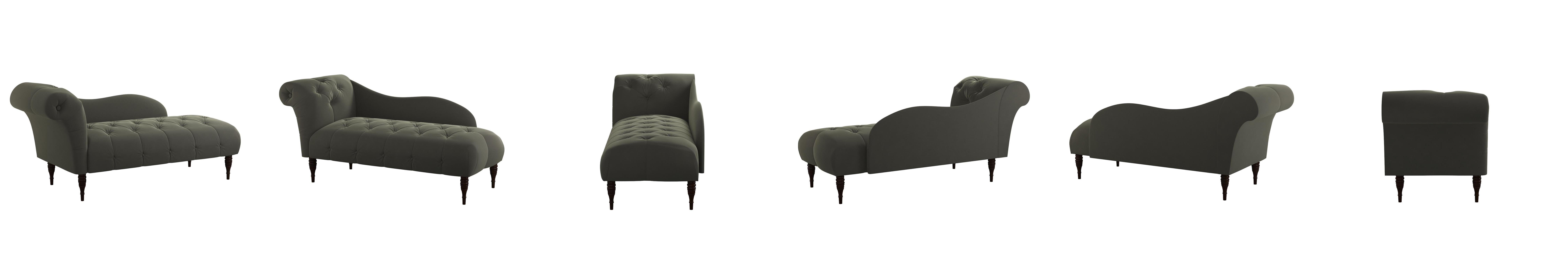 Amazoncom Skyline Furniture Tufted Fainting Sofa Velvet Pewter