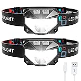 Juninp Headlamp Rechargeable, 2-Pack Head Lamp