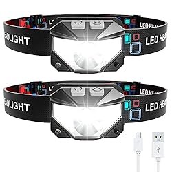 Juninp Headlamp Rechargeable, 2-Pack Head Lamp