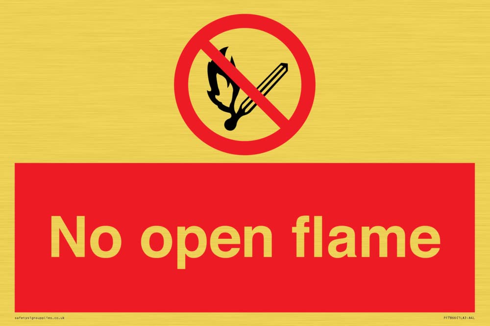 No open flame Sign - 300x200mm - A4L