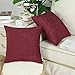 CaliTime Throw Pillow Covers Decorative 18 X 18 Inches Pack of 2 Cozy Chenille Cushion Cases for Couch Sofa Bed Living Room Home Burgundy
