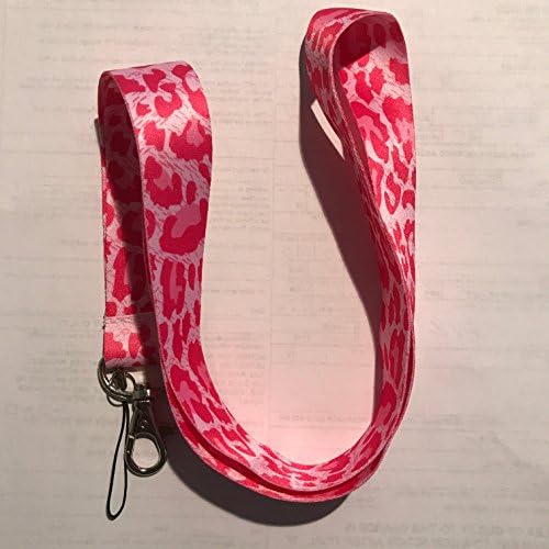 Pink Leopard Lanyard Keychain Holder by Generic
