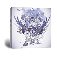Canvas Wall Art Skull Art Canvas Prints Home Artwork Decoration for Living Room,Bedroom - 12x12 inches