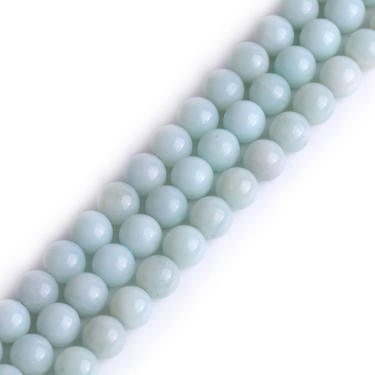 GEM-Inside Natural 8mm Amazonite Round Gemstone Semi Precious Loose Beads for Jewellery Making 15''
