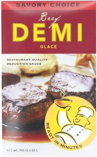 Savory Choice Beef Demi Glace Reduction Sauce Packet 75gr (pack of 12)
