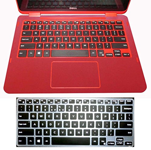 BingoBuy Palmrest Decal Sticker + US Layout black Keyboard Protector cover Skin for 11.6'' Dell Inspiron 11-3000 series (11-3168, shimmery red palmrest cover)