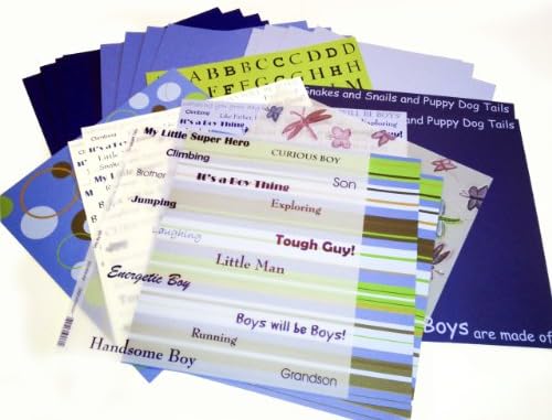Scrapbook Sally 12-Inch by 12-Inch Little Boy Assorted Cardstock Pack