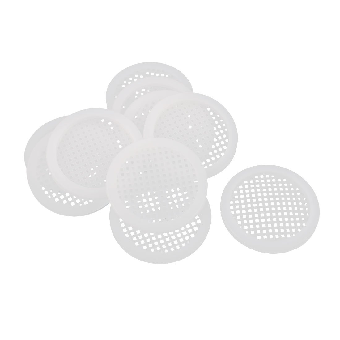 Sourcingmap 10pcs Plastic Round Shape Mesh Hole Air Vent Cover with 5mm Thickness Board