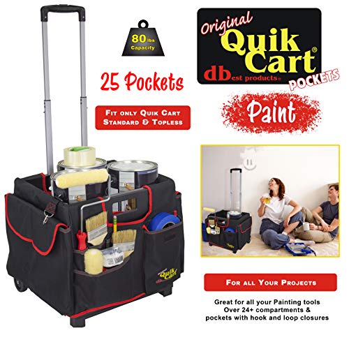 dbest-products-Quik-Cart-Pockets-Bundle-Caddy-Organizer-Teacher-Tote-Rolling-Crate-Mobile-Tool-Storage-Fabric-Cover-Bag-Black