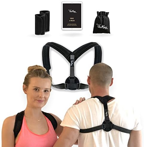 Posture Corrector Brace For Women and Men | Adjustable Straps, Comfort Pads and Travelling Bag | Upper Back Pain Relief | Supports Clavicle, Shoulders and Neck | Chest Sizes 27 - 46 inch