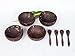 Coconut Bowl and Spoon (Set of 4) - 100% Natural, Hand made, Polished with Coconut Oil, durable, lightweight, easy clean, long lasting, vegan friendly. For Breakfast, Serving, Decoration