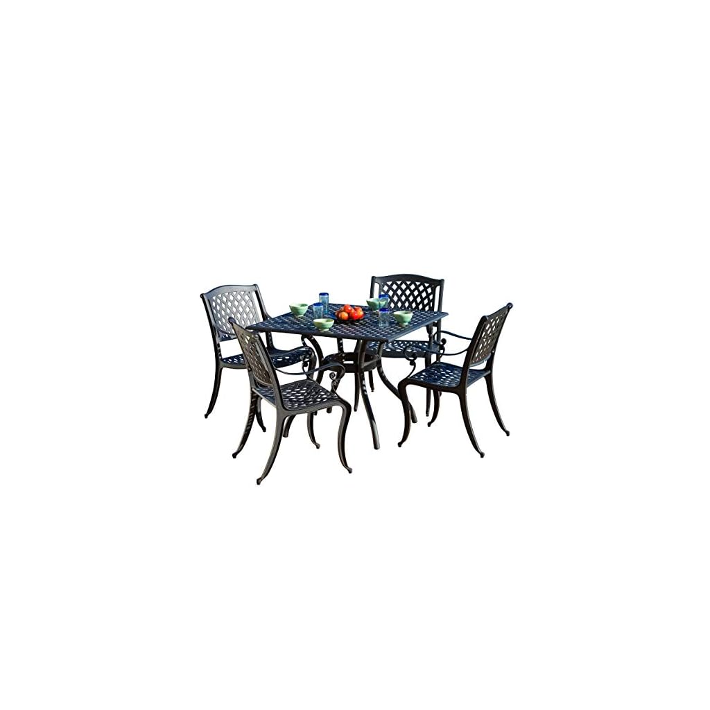 Christopher Knight Home Hallandale Cast Aluminum Outdoor Dining Set, 5