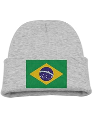 Flag Of Brazil Kid's Hats Winter Funny Soft Knit Beanie Cap, Unisex