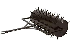 Yard Tuff Drum 36 Inch Wide Lawn Mower ATV Yard Grass Aerator Roller with 78 Steel Spikes and 24 Gallon Water Holder for Gardening